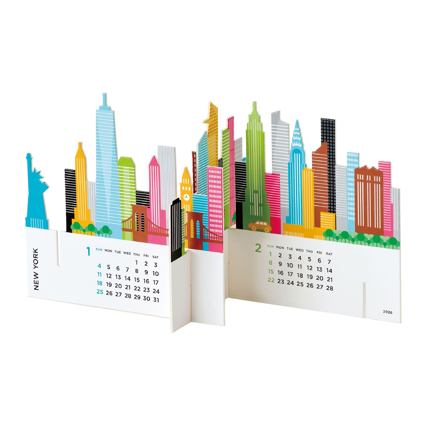 Good Morning Inc. 2026 Desktop Pop Up Calendar - City