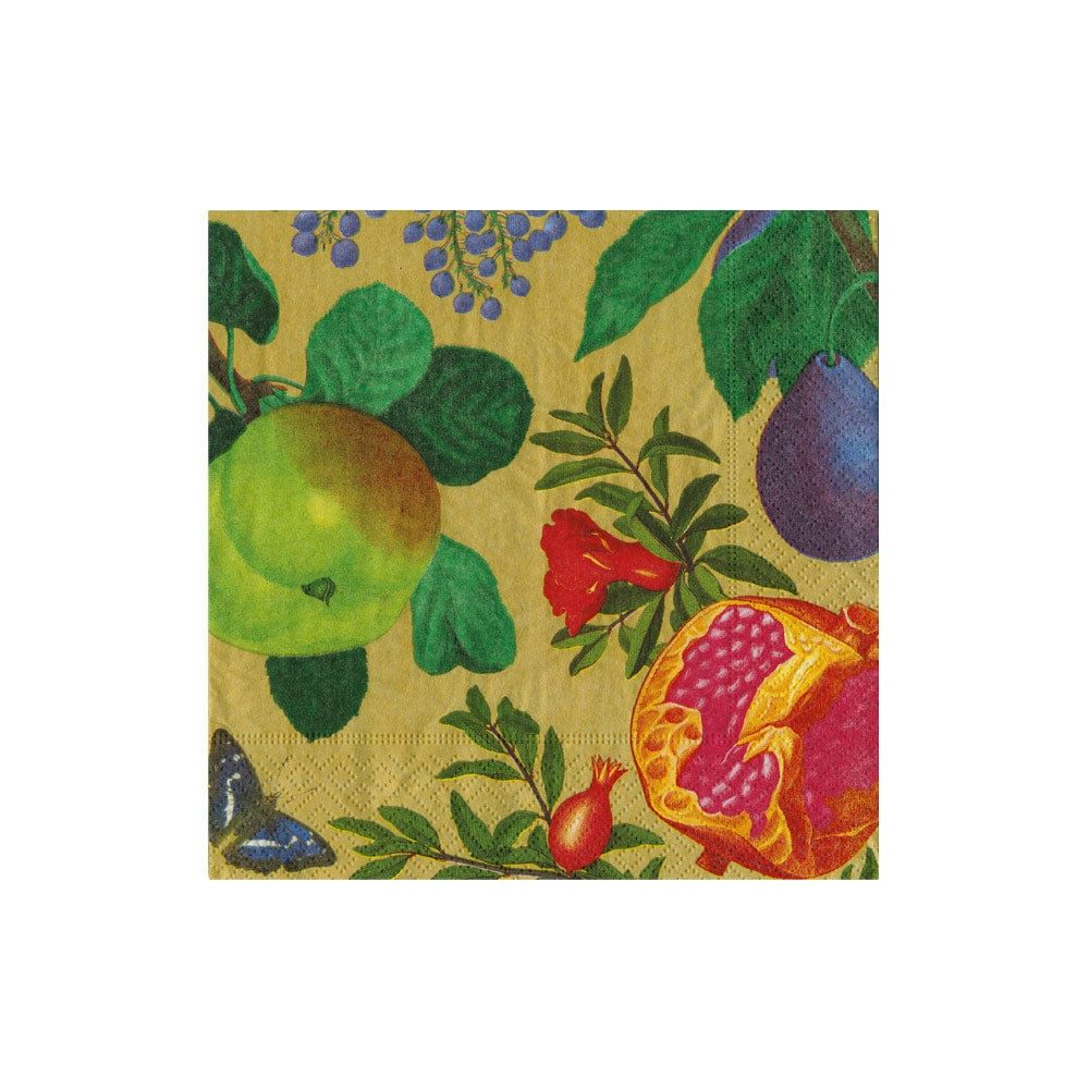 Caspari - Royal Orchard Gold Cocktail Napkins