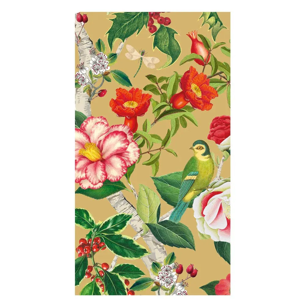 Caspari - Christmas Chinoiserie Gold Guest Towels