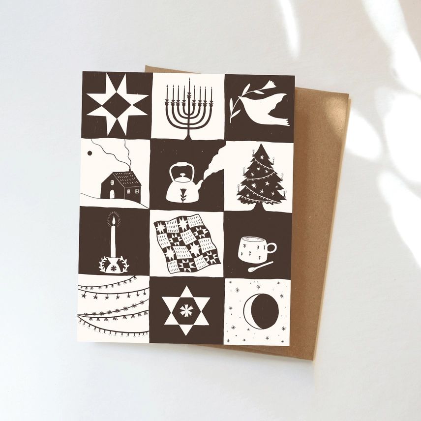 Holiday Patchwork Greeting Folded Card