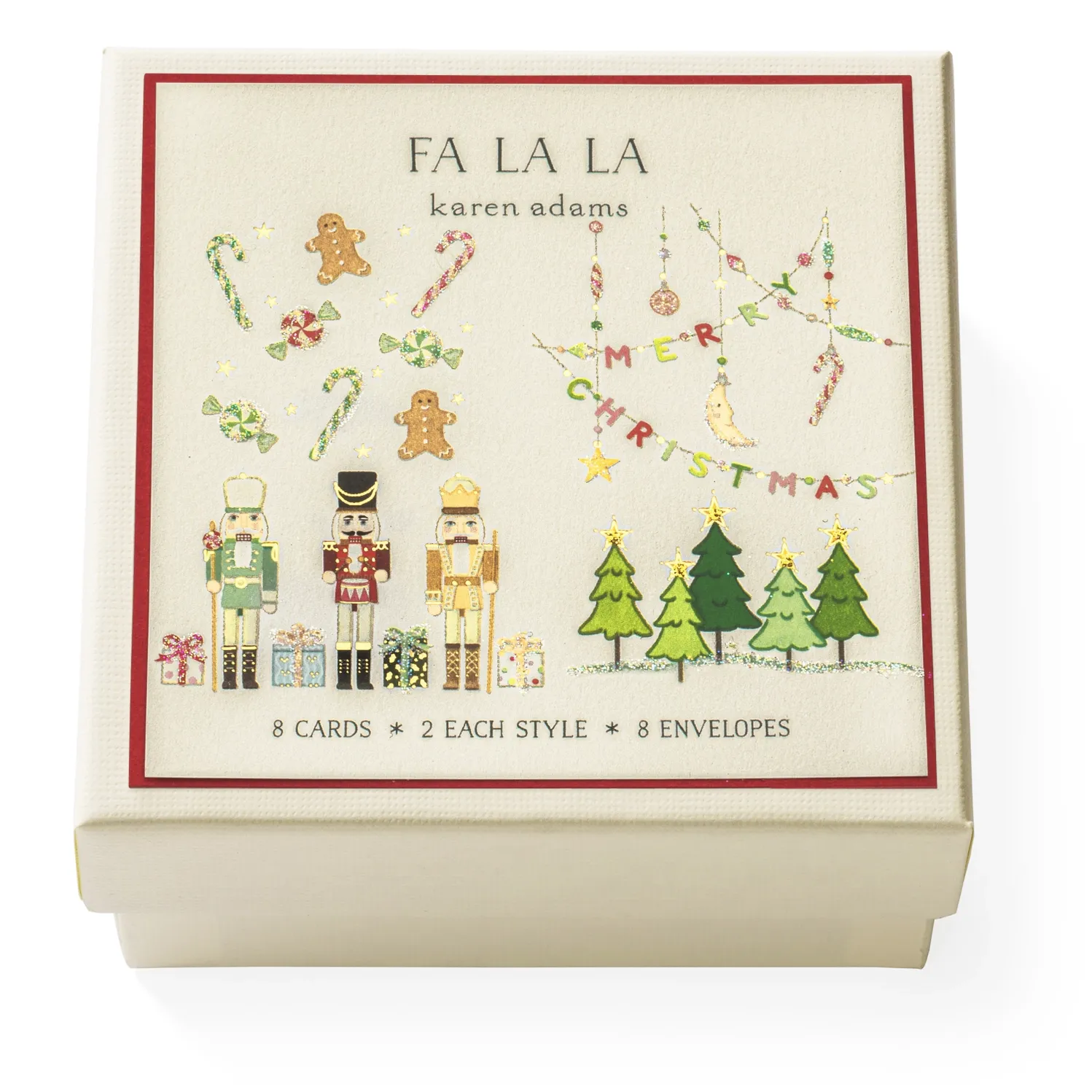 Karen Adams - Fa La La Gift Enclosure Box - Set of 8