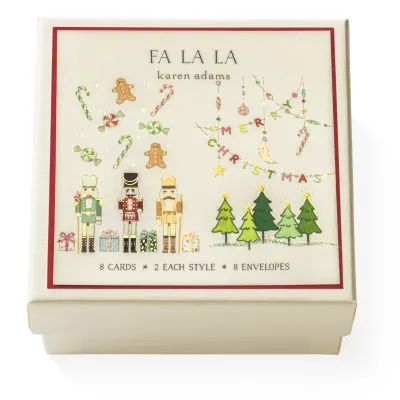 Karen Adams - Fa La La Folded Enclosure Cards - Box of 8