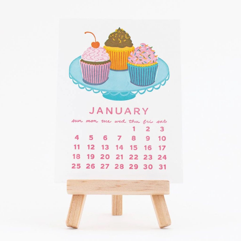 2026 Sweet Treats Letterpress Desk Calendar