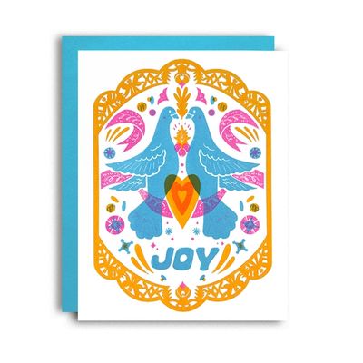 Joy Birds Holiday Risograph Card