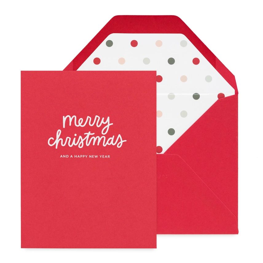 Merry Christmas Multi Dot Letterpress Card