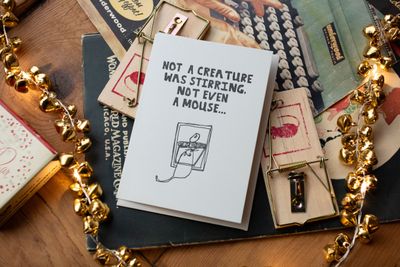 Mousetrap Christmas Letterpress Folded Card