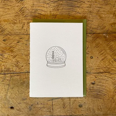 Snow Globe Letterpress Holiday Card