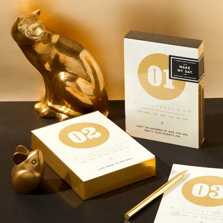 Brass Monkey Make My Day Undated 6-Month Desk Calendar