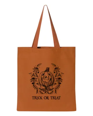 Halloween Pumpkin &amp; Fall Leaves Trick or Treat Tote Bag