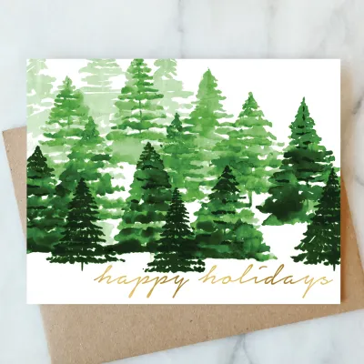 Happy Holiday Trees Cards (box of 6)