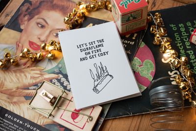Set the Duraflame on Fire Letterpress Holiday Card
