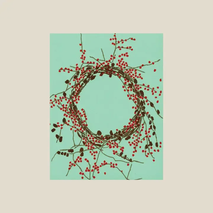 Winterberry Wreath Silkscreen Card