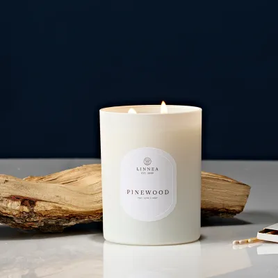 Linnea Pinewood 2-Wick Candle