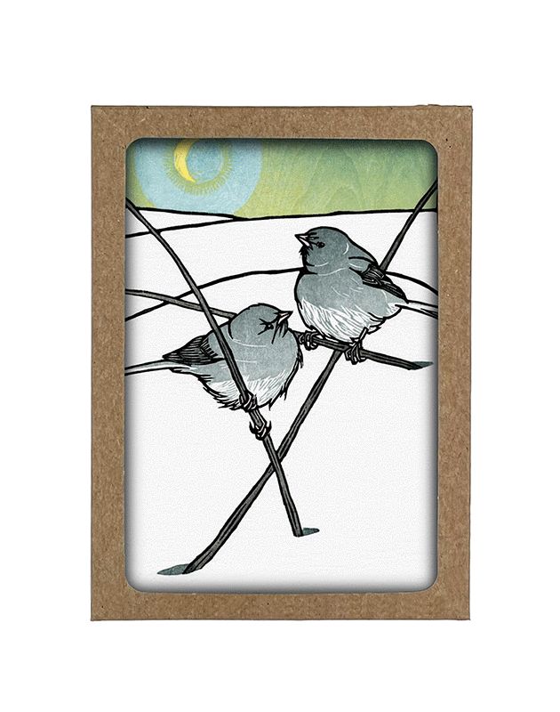 Moon Juncos Holiday Cards (box of 12)