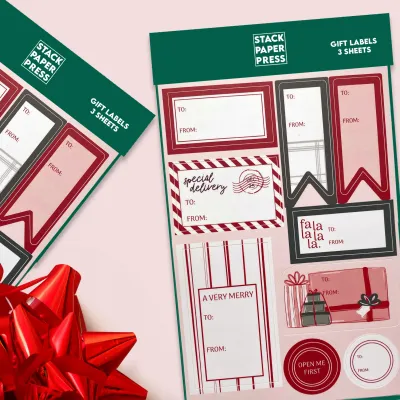 Holiday Gift Tags Stickers (set of 27)