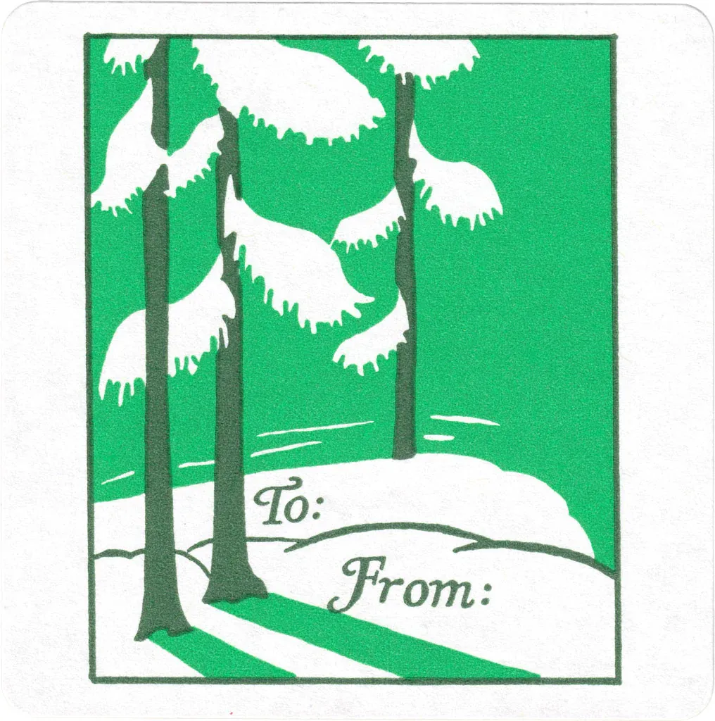 Snow On Greens Adhesive Labels
