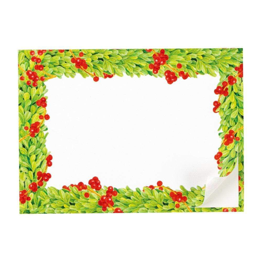 Boxwood with Berries Adhesive Name Labels - Pack of 12