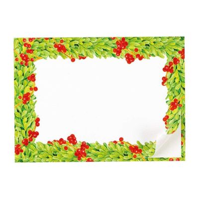 Boxwood with Berries Adhesive Name Labels - Pack of 12