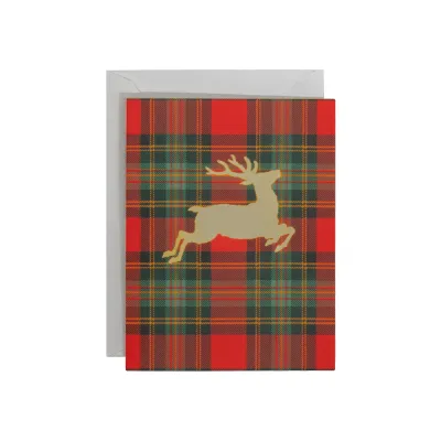 Reindeer Tartan Foil Holiday Cards (box of 10)