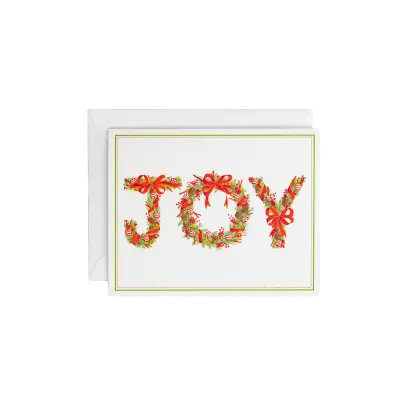 Joy Peppermint Garland Petite Holiday Cards (box of 15)