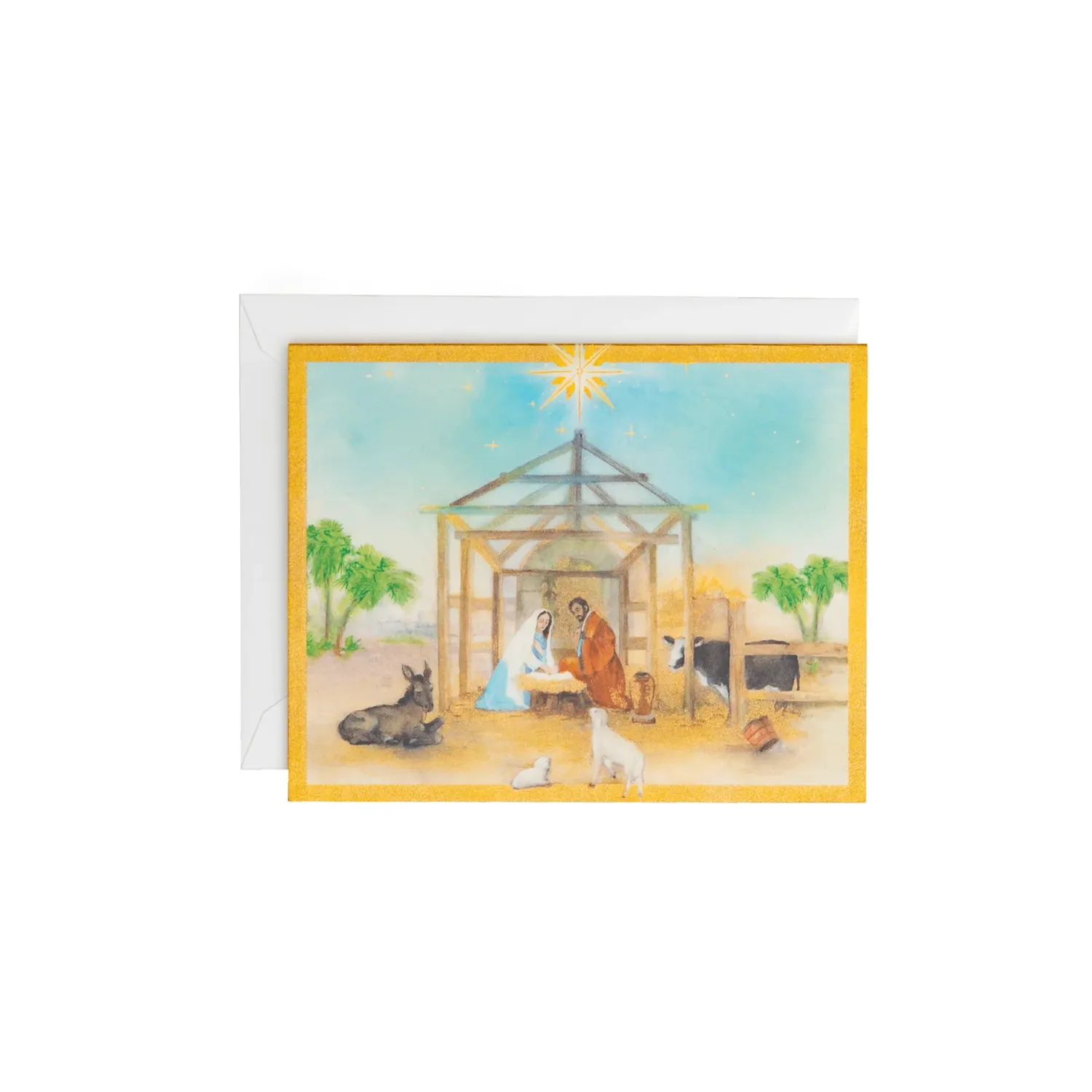 Peaceful Creche Scene Petite Holiday Cards (box of 15)