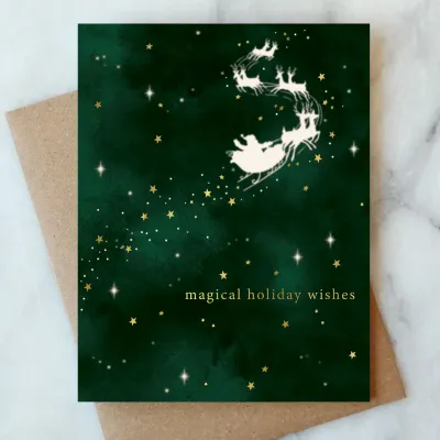 Santa&#39;s Sleigh Holiday Cards (box of 6)