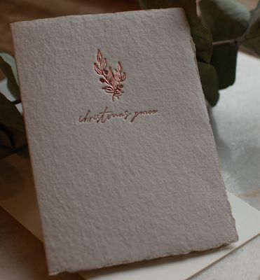 Olive Branch Christmas Prairie Rose Letterpress Card