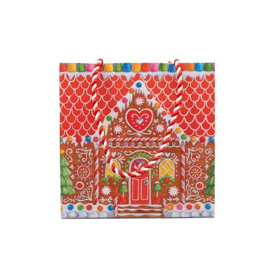 Gingerbread House Small Square Gift Bag