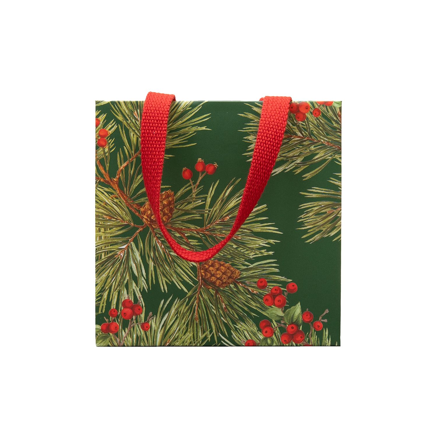 Evergreen and Berries Small Square Bag