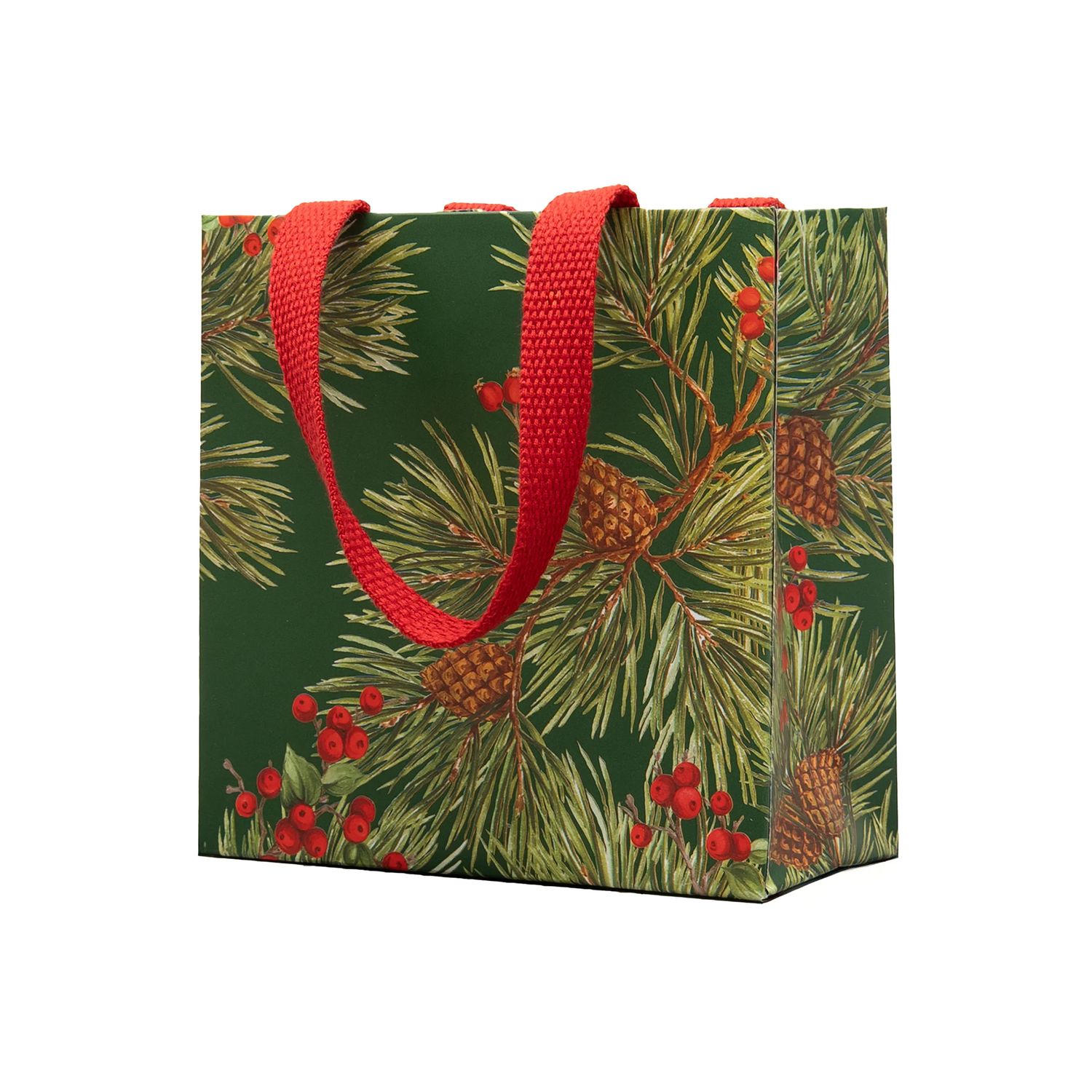 Evergreen and Berries Small Square Bag