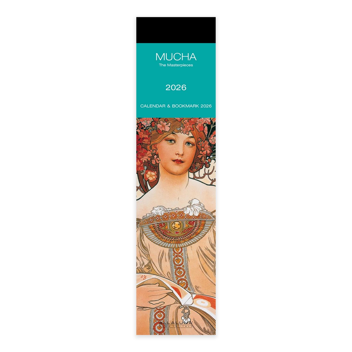 Mucha Bookmark Calendar 2026