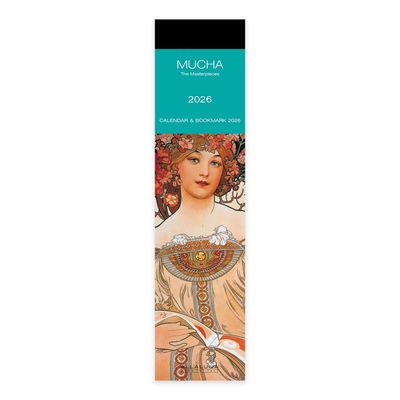 Mucha Bookmark Calendar 2026