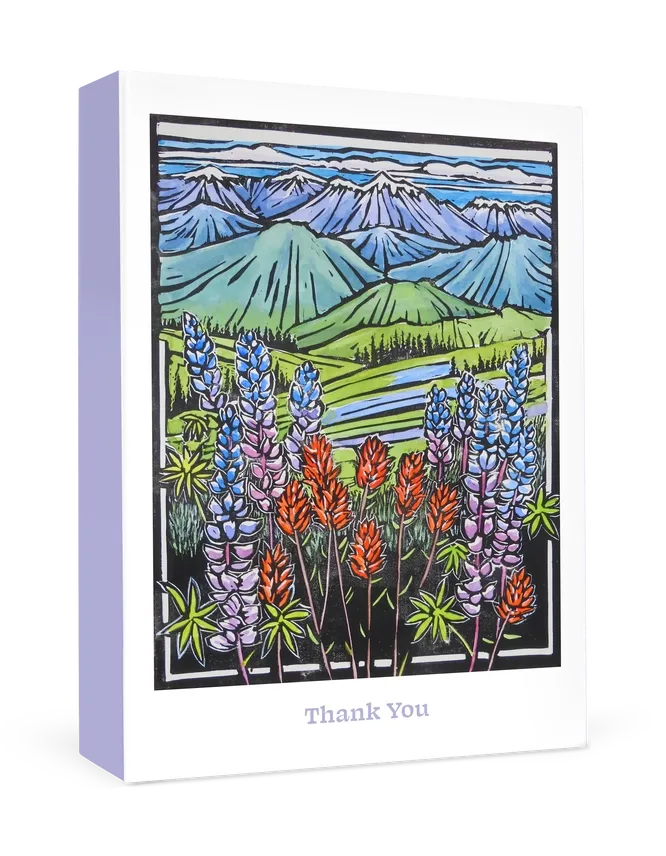 Molly Hashimoto: Paintbrush and Lupine Boxed Thank You Notes (box of 10)