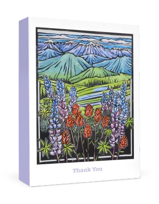 Molly Hashimoto: Paintbrush and Lupine Boxed Thank You Notes (box of 10)