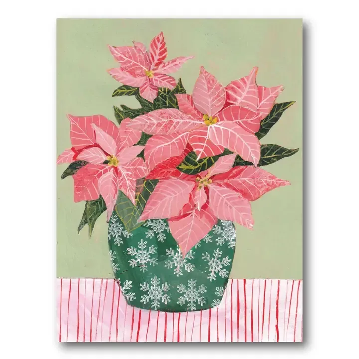 Pink Poinsettia Greeting Cards (box of 10)