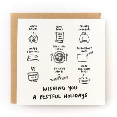Wishing You A Restful Holidays Card