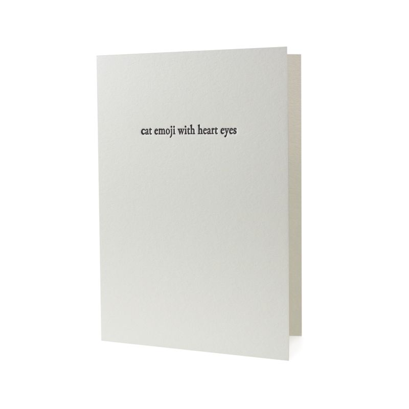 Cat Emoji with Heart Eyes Letterpress Greeting Card
