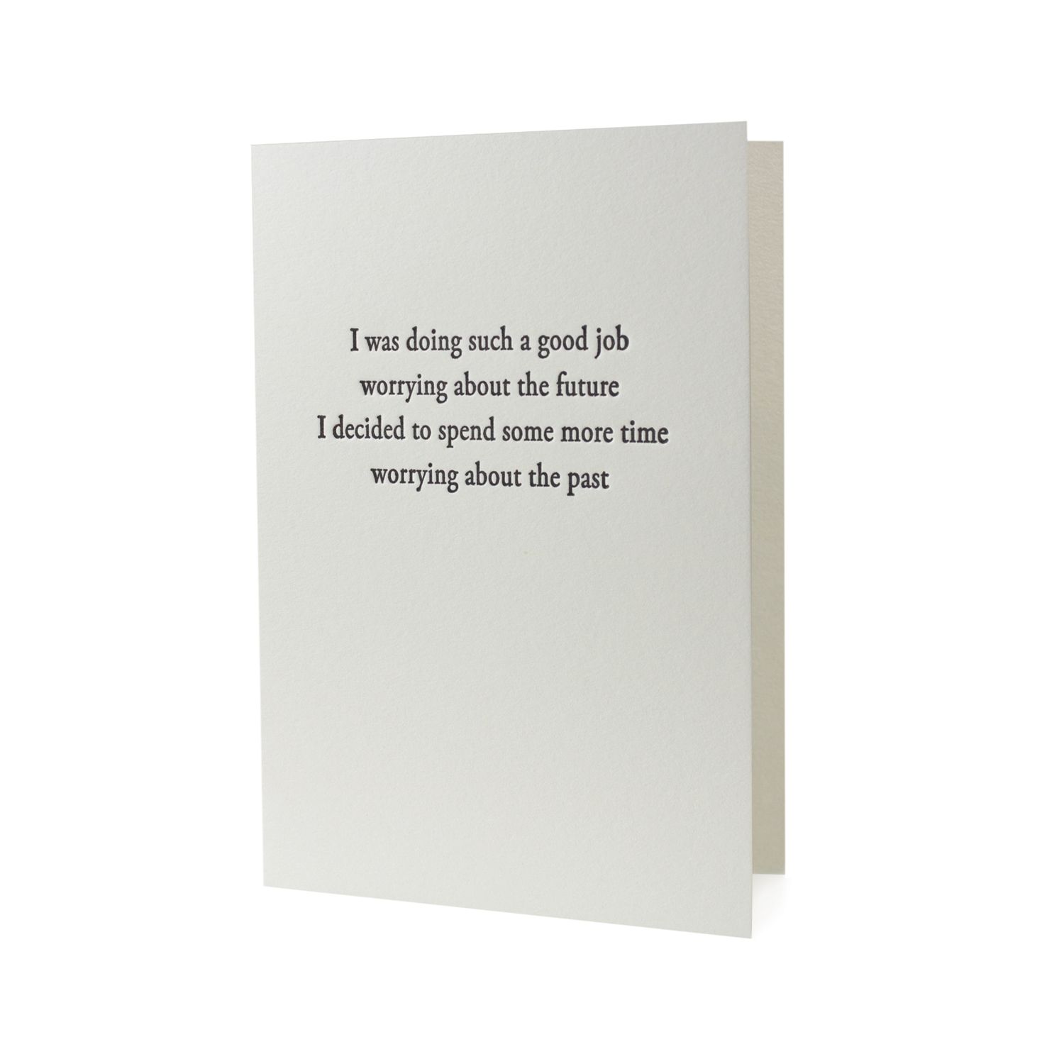 Worrying About the Past Letterpress Card