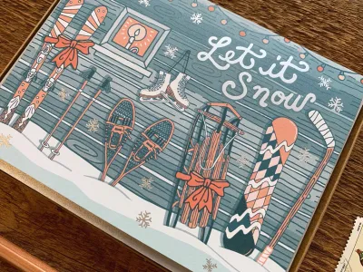 Let It Snow Letterpress Holiday Card