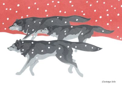 Winter Dawn-Wolves Holiday Cards (box of 10)