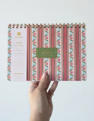 2026 Desktop Planner - Block Print Stripe