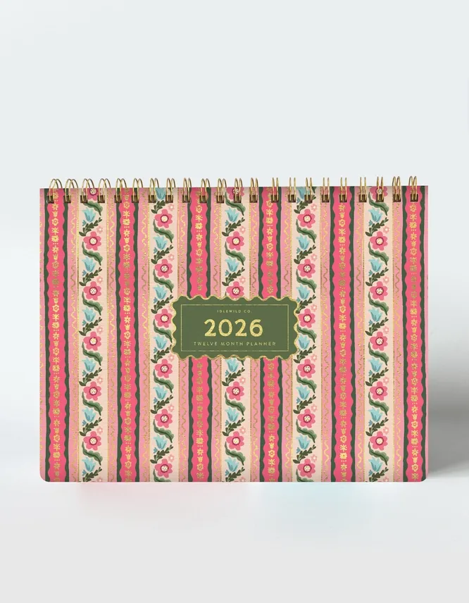 2026 Desktop Planner - Block Print Stripe