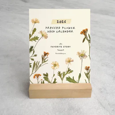 2026 Desk Calendar - Pressed Flowers