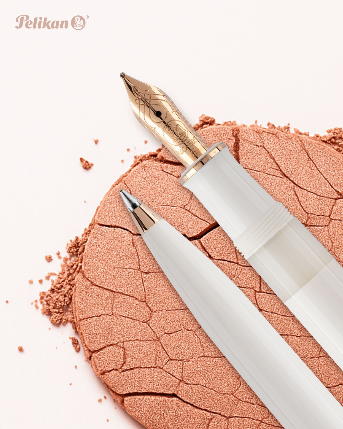 Pelikan M600 Fountain Pen White and Rose Gold