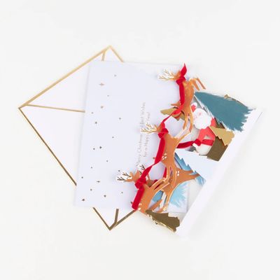 Santa's Sleigh 3D Card