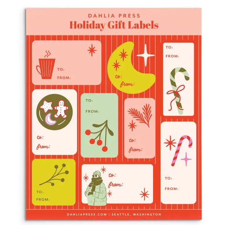 Holiday Gift Adhesive Labels
