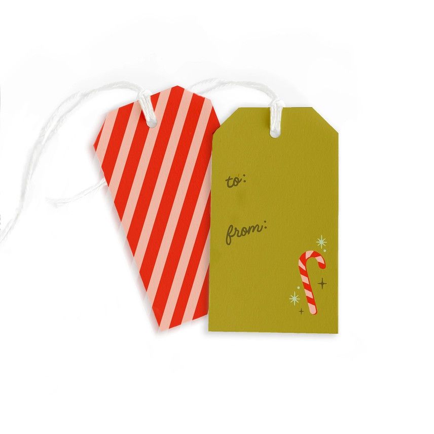 Candy Cane Holiday Gift Tags (set of 10)
