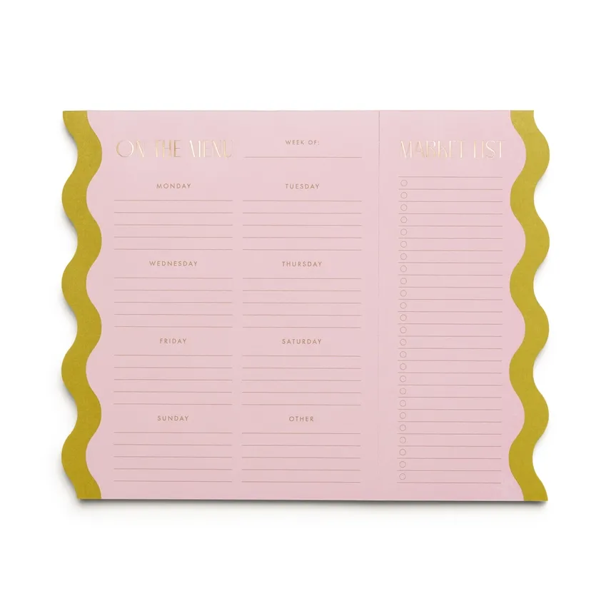 Meal Planner Notepad with Magnets - Pink + Chartre