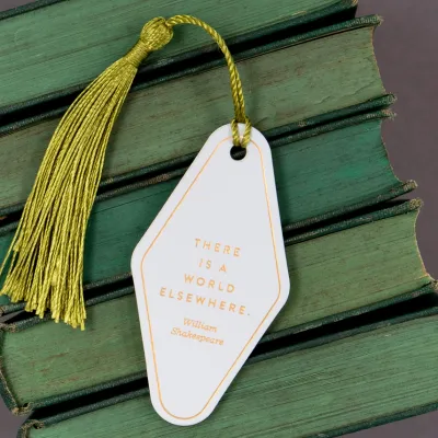 There Is A World Elsewhere Shakespeare Quote Vegan Leather Bookmark