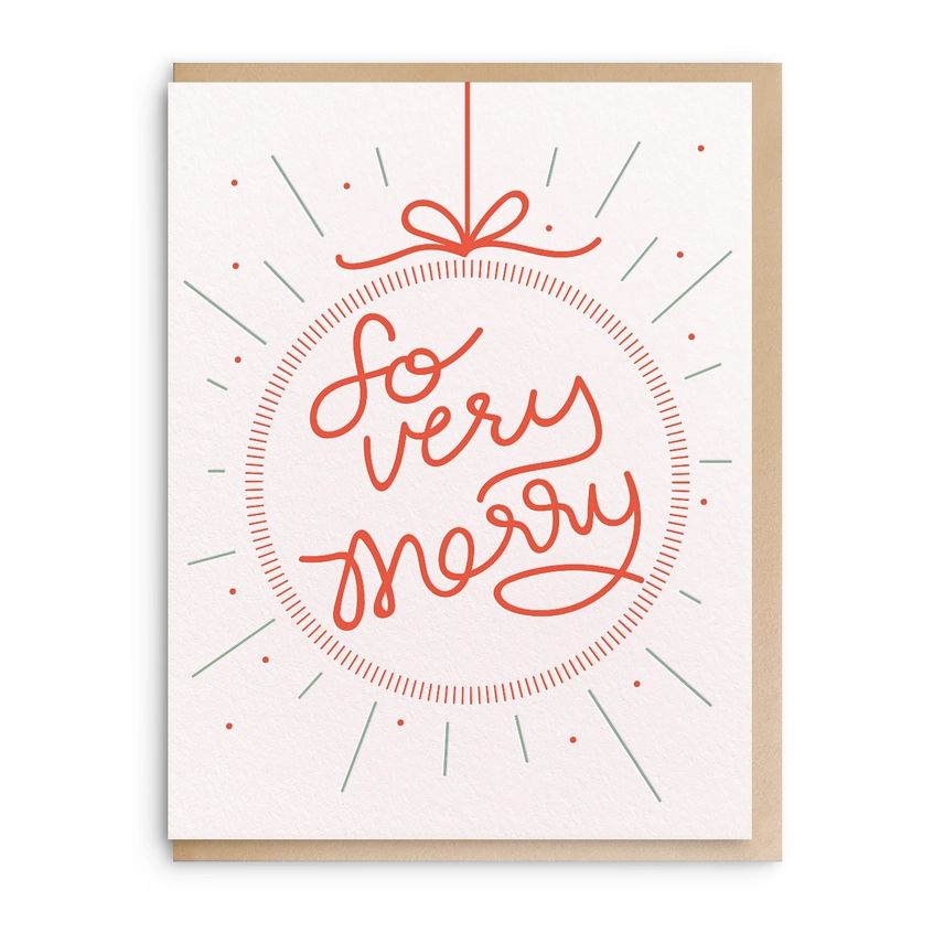 So Very Merry Letterpress Card